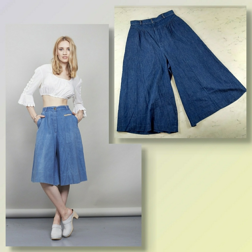 Levis Denim High Waist Culottes Gaucho Pants